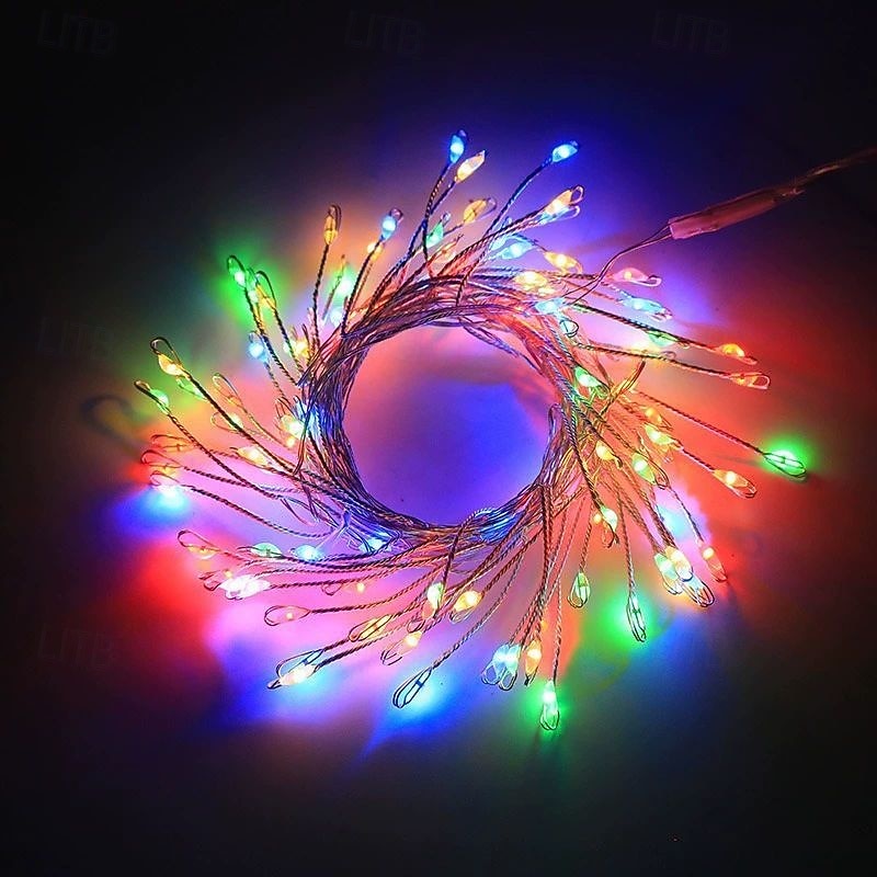 Рождественский дистанционное управление гирлянда светильники 3м 100LEDs 6м 200LEDs огни фейерверка 8 режимов освещения Новый год свадьба праздник сад рождественская елка украшение дома наружное 2025 - $14.99 –P13