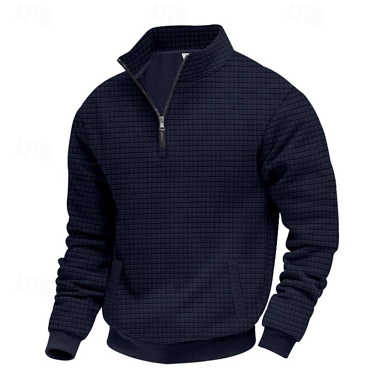 Homme Sweat-shirt Sweat-shirt quart de fermeture éclair Gris Clair Demi-zip Uni Jacquard Quotidien Sport & Loisir Fête Polyester Streetwear Basique Occasionnel Printemps Automne Vêtement Tenue Pulls de 2026 ? $28.99 –P10