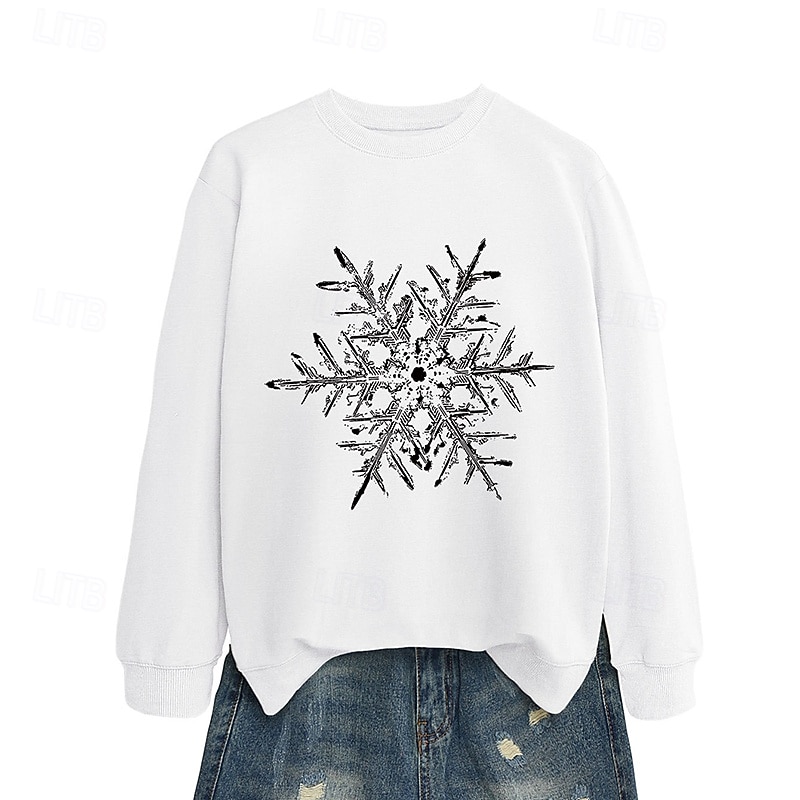 joulu Naisten Pusero Vapaa-ajan topit Pitkähihainen Topit Urheilu- ja treenivaatteet Kuvitettu Puuvilla Pehmeä Juhla Loma Urheiluasut Urheiluvaatteet Musta Valkoinen Keltainen 2025 - $25.99 –P12