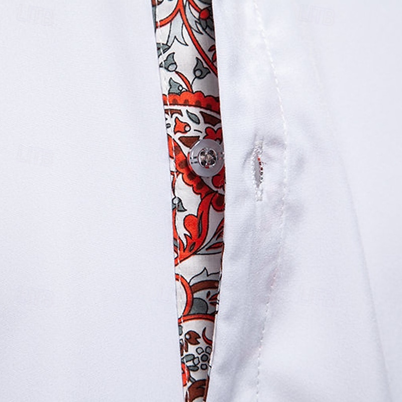 Herren Hemd Freizeithemd Knopfhemd Schwarz Weiß Blau Grün Langarm Paisley-Muster Einfach Revers Urlaub Lässig Farbblock Bekleidung Mode Lässig 2025 - $27.99 –P7