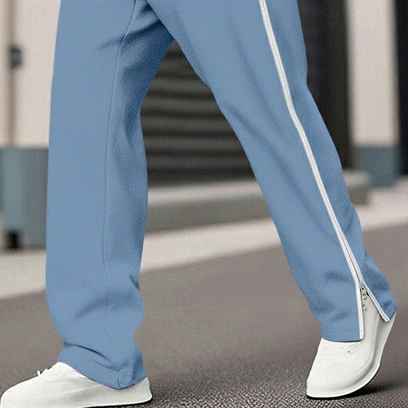 Per uomo Pantaloni da tuta Pantaloni Strappabili Pantaloni da pista Pantaloni della tuta a gamba dritta Cerniera Elastico in vita Tinta unica Comodità Traspirante Lunghezza intera Casuale Quotidiano del 2026 a $21.99 –P8