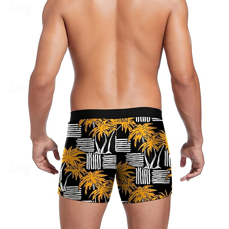 Hombre Bañador Natación Corto Bañadores Pantalones Bañadores de traje de baño Impreso Correa Eslático Transpirable Prendas de abajo Surf Bikini Buceo Verano 2026 - $10.49 –P4