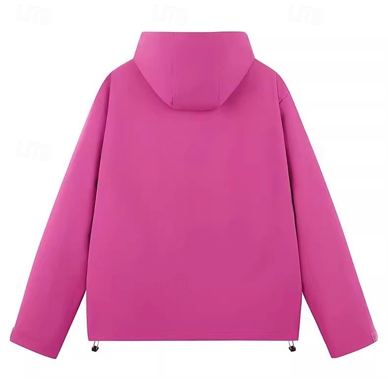 Men's Solid Colored Hooded Jacket Full Zip Jacket Fall / Winter with Pockets Long Sleeve Athleisure Waterproof Windproof Hiking Running Outdoor Black Yellow Pink Sportswear Activewear 2026 - $47.99 –P10