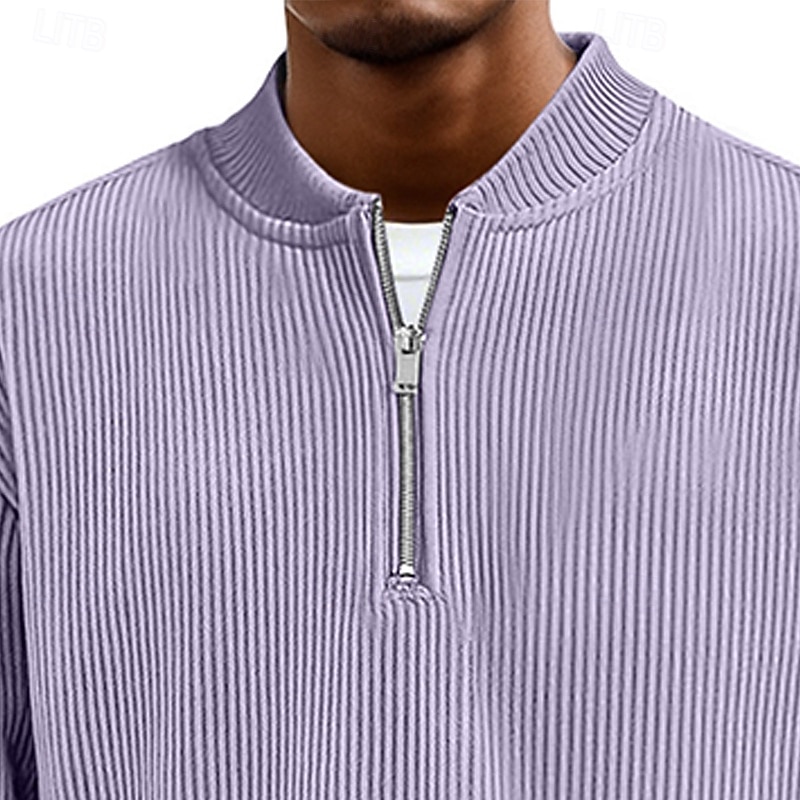 Miesten College Vakosametti Pullover-huppari Aja sivuun Quarter vetoketjullinen collegepaita Aprikoosi Valkoinen Rubiini Laivaston sininen Tumman vihreä Pystykaulus Tavallinen Textured Urheilu ja 2025 - $32.99 –P12