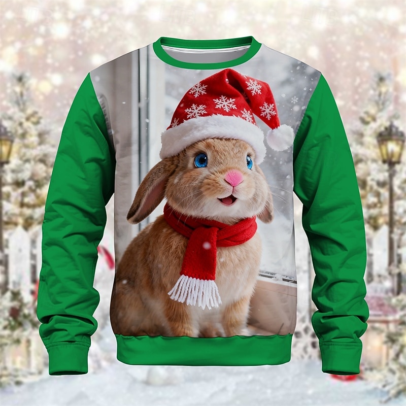 Natale Unisex Ragazzi Ragazze 3D Grafico Coniglio Felpa Manica Lunga Primavera Autunno Moda Essenziale Bambini 4-12 Anni Girocollo All'aperto Casuale Quotidiano Vestibilità regolare del 2025 a $17.49 –P3