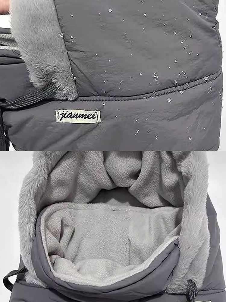 Scaldacollo da uomo in tessuto impermeabile, cappuccio foderato in pile per l'inverno, caldo e accogliente per le attività all'aperto e il tempo nevoso del 2026 a $9.99 –P6