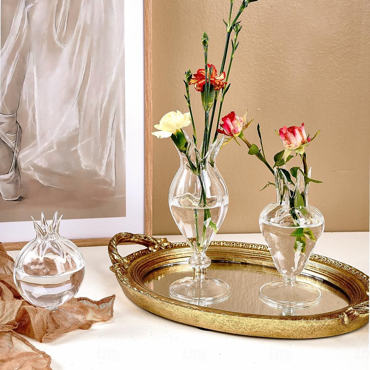 Cute Flower Bud-shaped Hydroponic Vase A Transparent Glass Flower Arrangement Table Decoration Piece Suitable for Home and Store Table Art Flower Arrangements and Decorative Vases 2025 - $9.99 –P1