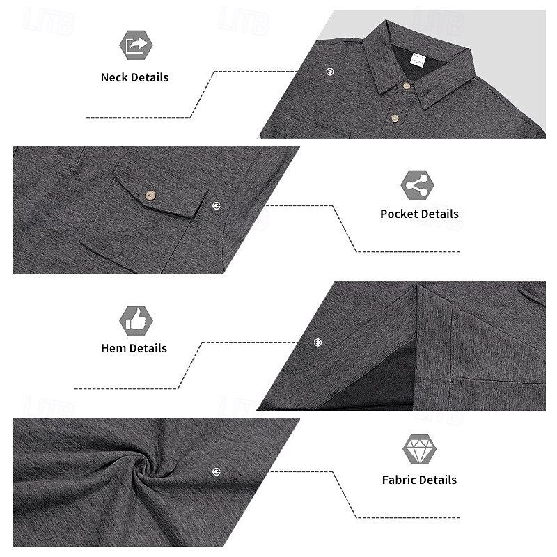 Per uomo Maglia Nero Verde militare Blu marino Grigio chiaro Grigio scuro Bavero Semplice Tasca Sport & Outdoor Quotidiano Ferie Streetwear Essenziale Casual Primavera & Autunno Tutte le stagioni del 2026 a $15.99 –P4