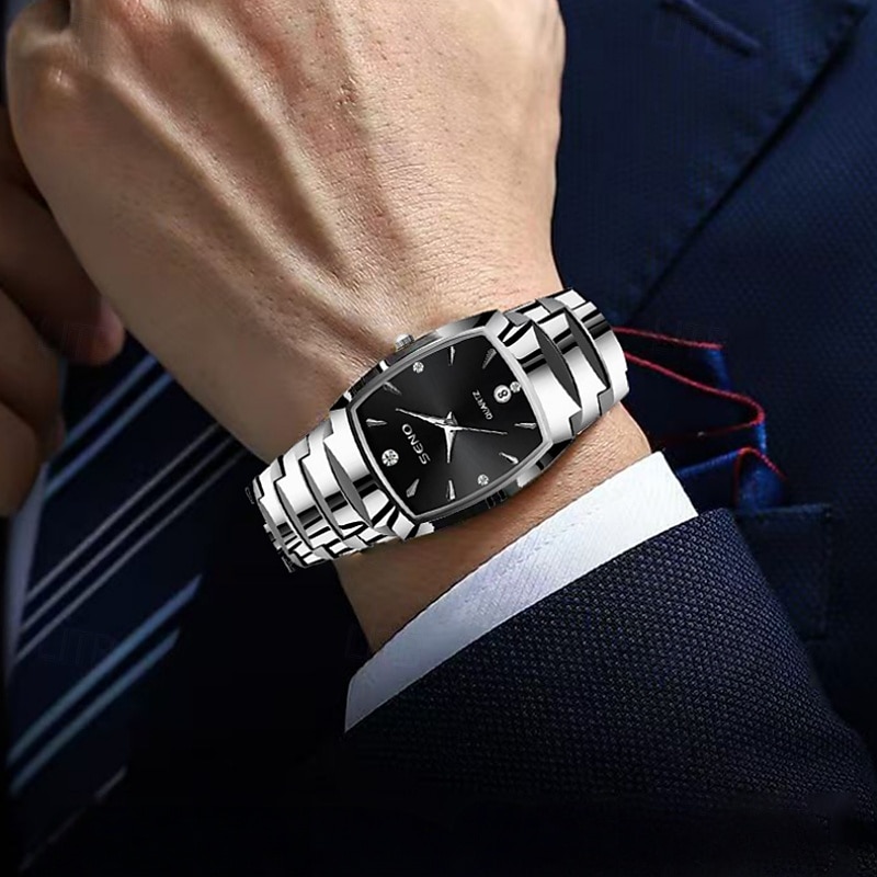 ساعة جديدة للرجال مع حزام من الفولاذ المقاوم للصدأ عرض ليلة مع كريستالات مقاومة للخدش وقرص مقاوم للتآكل مفضلة لهدايا العيد وعيد الميلاد 2026 - $21.99 –P3