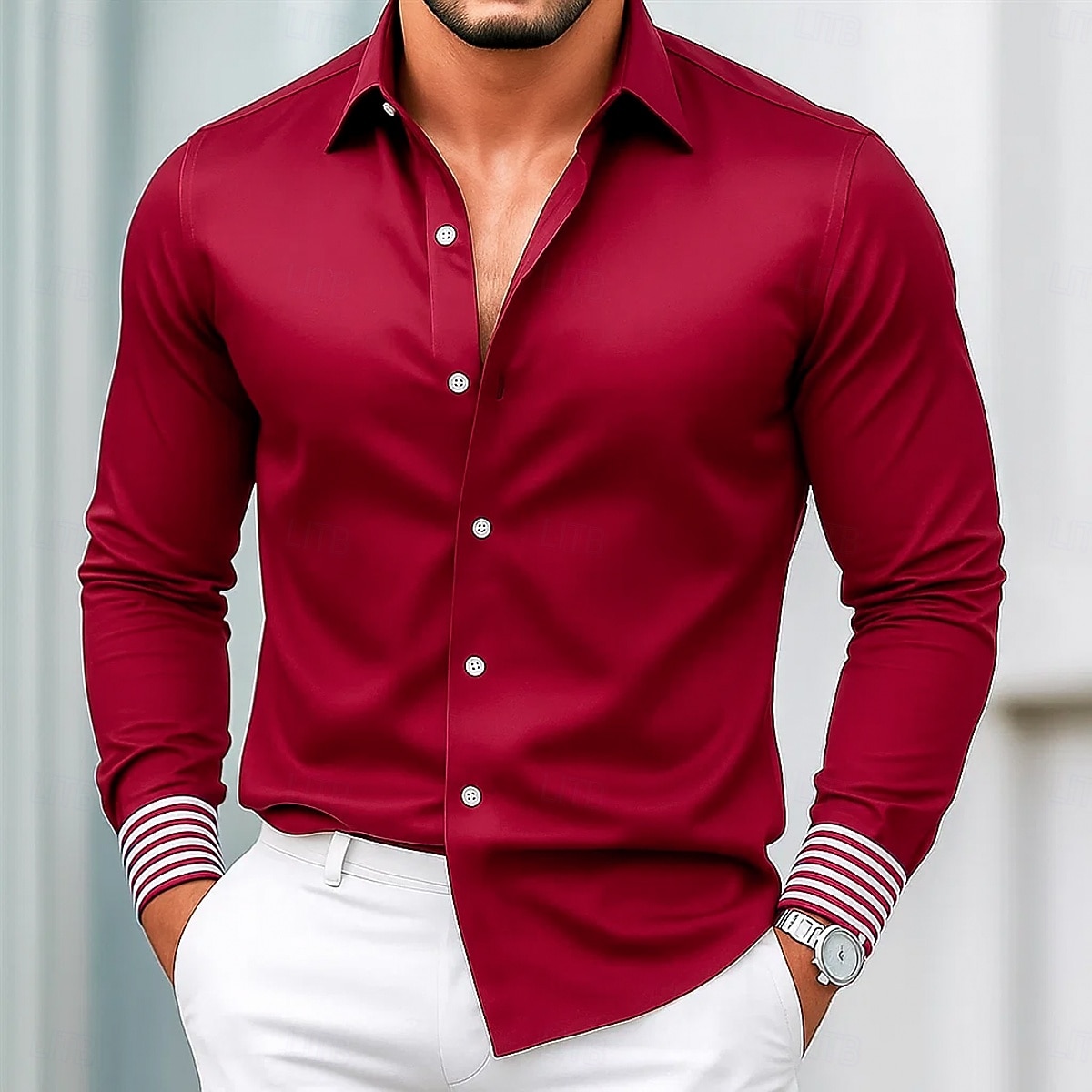 Per uomo Camicia Camicia in raso Camicia elegante Camicia casual Camicia con Bottoni Camicia da Ballo Semplice Formale Matrimonio Nero Vino Blu marino Blu reale Manica Lunga Bavero Tutte le stagioni del 2026 a $26.99 –P3