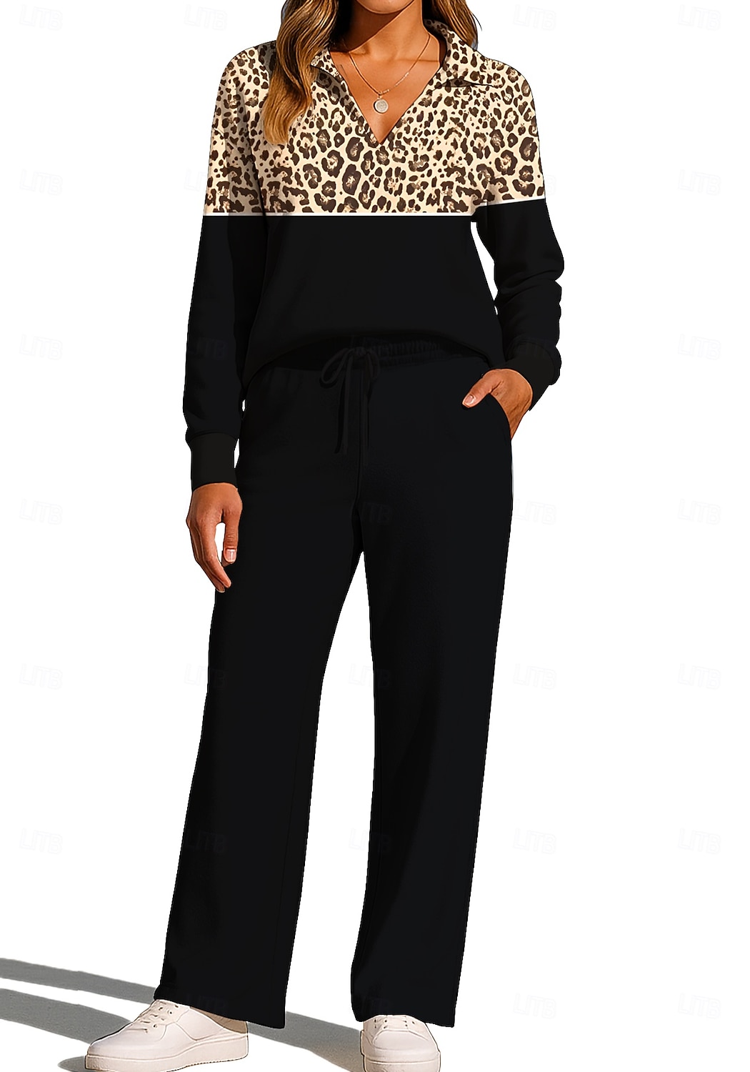 Femmes Sweat-shirt Ensemble Survetement Jogging Pantalon Cordon de serrage Avec Poches Léopard Veste et Pantalon de Jogging Ensemble de vêtements de sport Vêtements d'intérieur Été Printemps Automne de 2026 ? $44.99 –P3