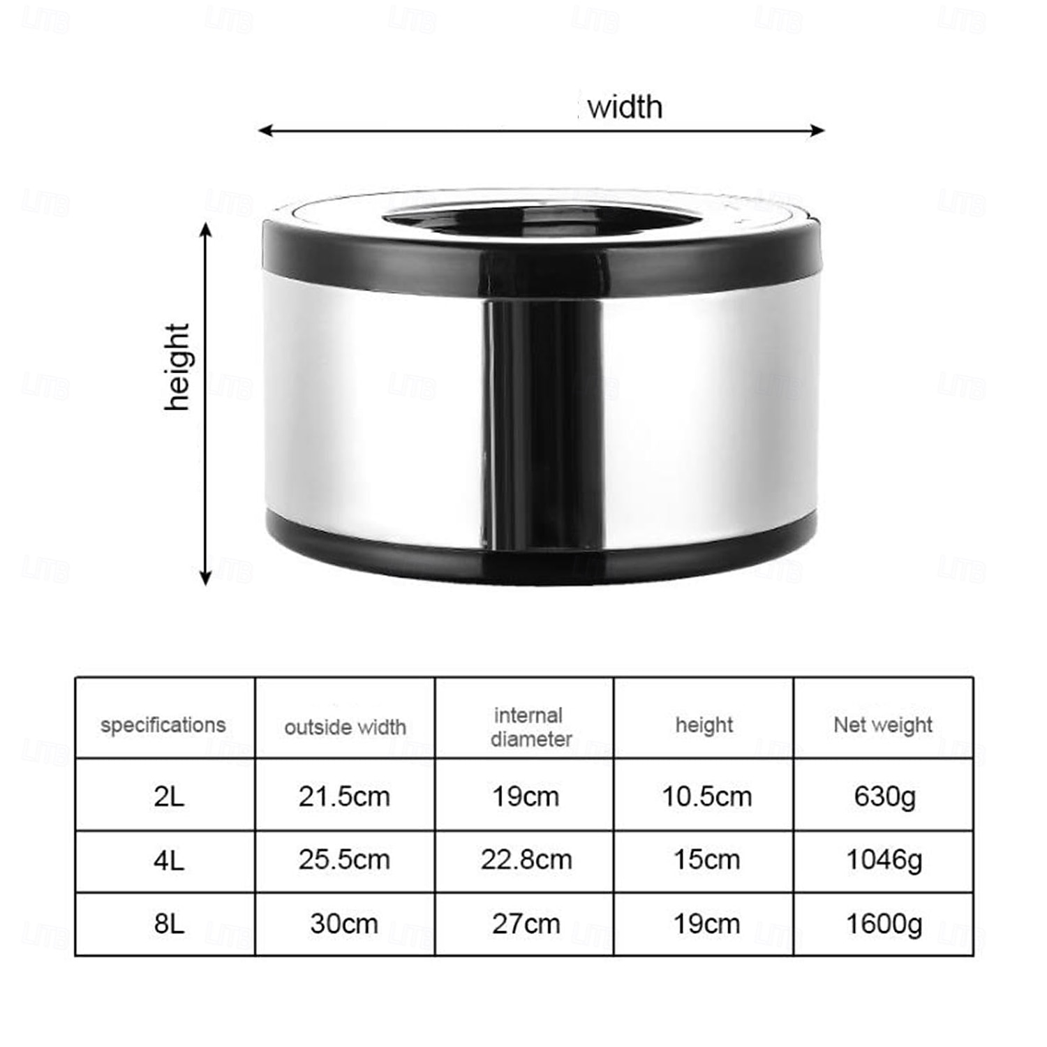 Contenitore termico per alimenti in acciaio inossidabile da 3 pezzi, contenitore termico portatile a prova di perdite per zuppa da viaggio, campeggio all'aperto, bianco del 2025 a $85.99 –P2