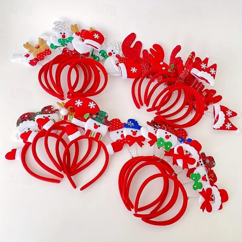 12pcs Christmas Festive Hair Accessories Set – Colorful and Cute Headbands, Random Styles, Perfect for Holiday Parties 2025 - $25.99 –P5