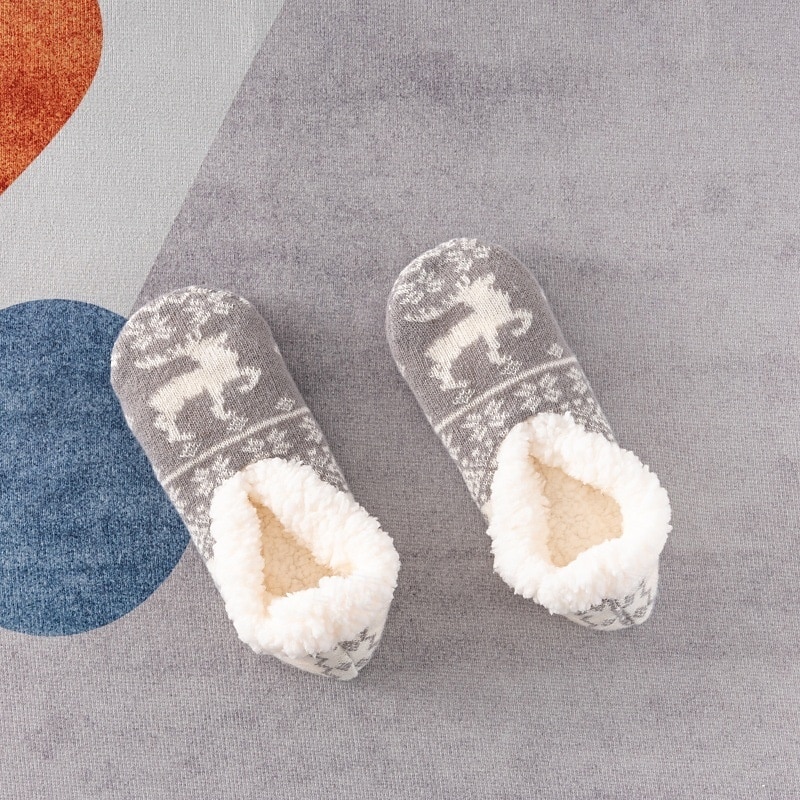 Damskie skarpetki podłogowe z wzorem gwiazdek, grube bawełniane pluszowe kapcie na zimę do domu lub do spania, ciepłe, wygodne, antypoślizgowe skarpetki do noszenia w domu 2026 - $12.99 –P8