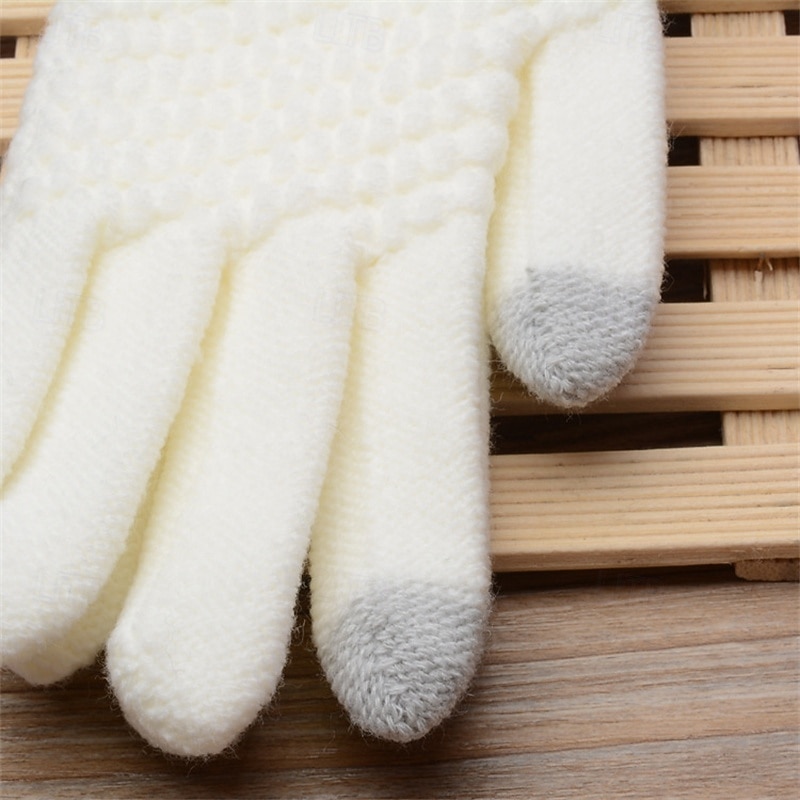 Męskie 1 para Czubki palców Rękawiczki zimowe Dziane rękawiczki Rękawiczki bez palców Moda Nowoczesny Rękawiczki Keep Warm Dzierganie Kolorowy blok Jesień Czarny Biały Żółty Rumiany róż 2026 - $9.49 –P7