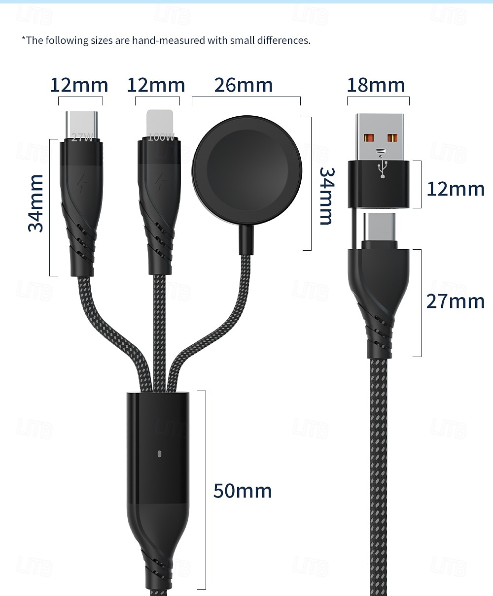 2 Pack Travel Essentials for Apple Watch Charger3 in 2 USB C Cable Multi Charging Cable USB C/L for CarCamping Essentials iWatch Charger for Ultra/SE/10-1&iPhone 17-12 Xbox 360 Headset 2026 - $18.99 –P20