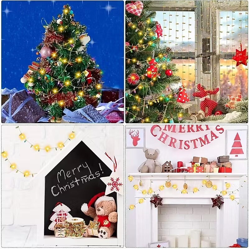 LED Fairy String Lights 5M 2M  Wreath Garland Decor PVC AA Battery Operated Mini Bulb Lighting Non-Changeable Multi-Colored Brightness for Holiday Home Decor Fits   Holiday Light 2026 - $14.49 –P9