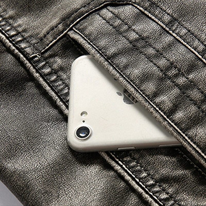 Per uomo Giacca in Ecopelle Giacca Cargo Giacca Casual Giacca da Moto Vacanza Quotidiano Caldo Tasca Inverno Semplice Moda Classico Collo alla coreana Regolare Nero Marrone Cachi Giacca del 2026 a $60.99 –P4