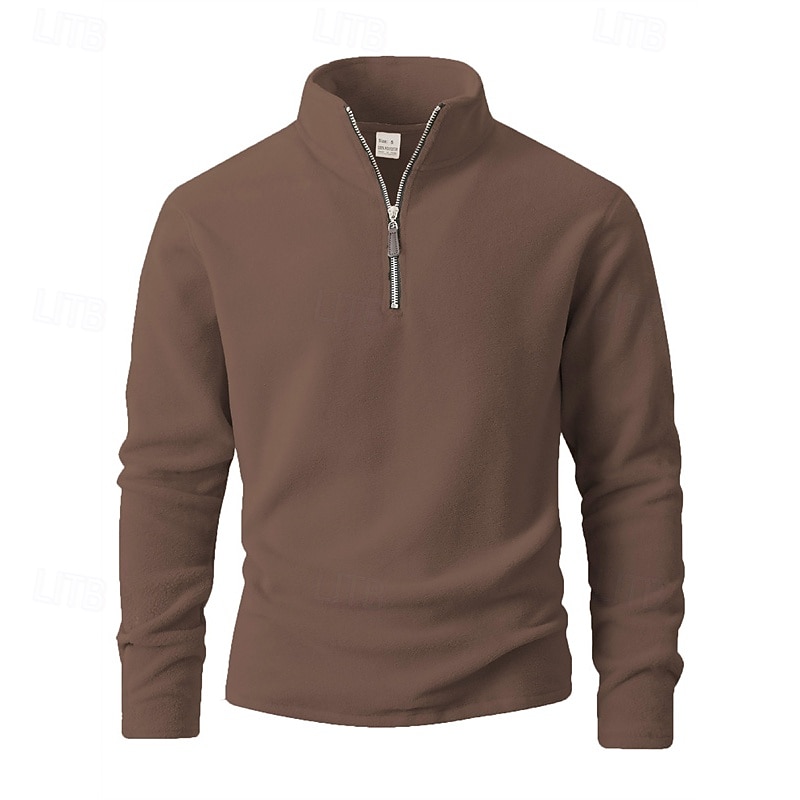 Homens Moletom Moletom de lã Moletom com zíper Preto Roxo Cáqui Café Verde Claro Meio Zíper Tecido Quarter Zip Desportos e Ar livre Diário Feriado Poliéster Roupa de rua Básico Casual Outono Inverno de 2026 por $26.99 –P15