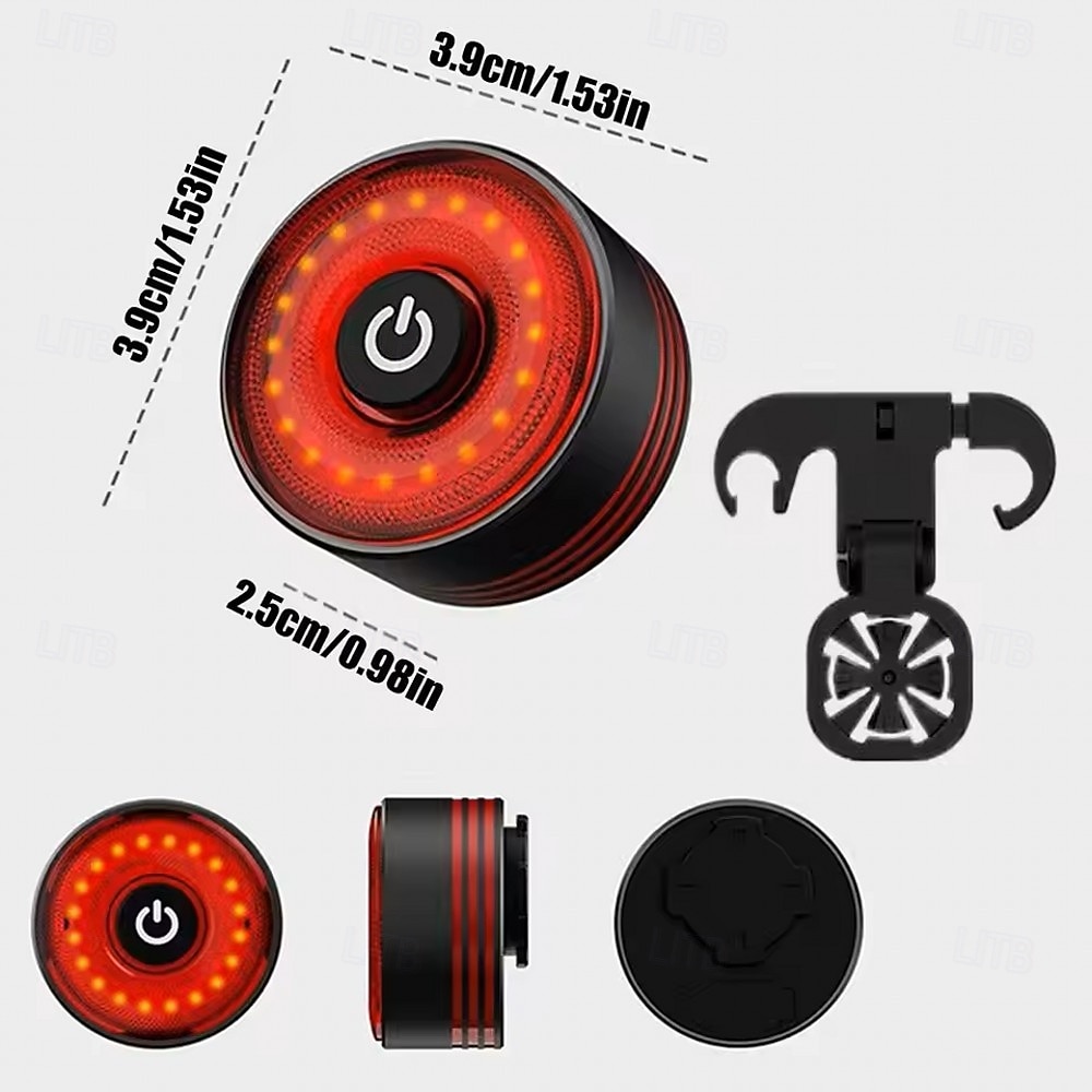 USB-uppladdningsbart cykelbakljus automatisk sensor bakljus cykelutrustning cykeltillbehör vattentät bromsvarning racercykeltillbehör 2026 - $28.99 –P18