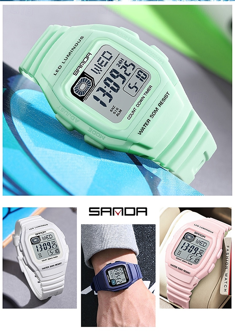 SANDA Gift for Women Men Digital Watch Large Dial Outdoor Sports Casual Luminous Calendar Date Waterproof Silicone Watch 2026 - $29.99 –P16