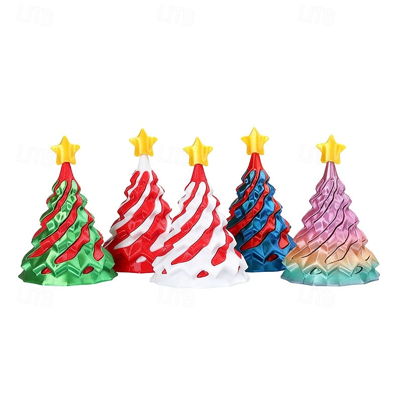 Decorações de árvore de Natal em espiral impressas em 3D - versáteis e giratórias, adequadas para decoração de mesa em casa e no escritório, presente ideal para vários festivais, incluindo Natal e Ano de 2025 por $15.99 –P2