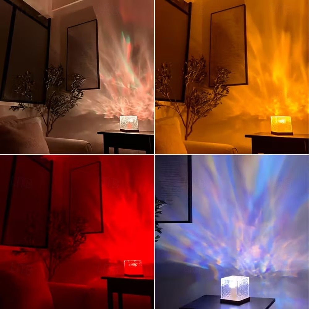 16 Color Water Ripple USB Night Light - Touch&remote Control Automatic Rotation Starry Sky Projection Effect - Perfect Romantic Gift for Christmas and Party Decoration 2025 - $14.99 –P1