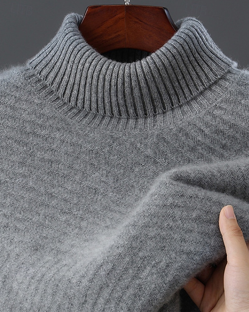 Hochwertiger Herren-Rollkragenpullover aus reiner Wolle und Kaschmir, klassischer Strickpullover, weich, warm und atmungsaktiv 2026 - $174.99 –P8
