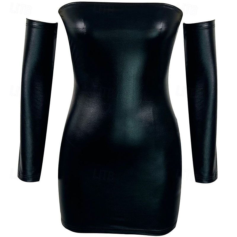 Per donna Mini Abito Abito da Cocktail Tubino Moda Moderno Festa serale Feste Occasione speciale Vestibilità regolare Semplice Mezza Manica Senza Spalline Nero Primavera Autunno Inverno del 2026 a $25.99 –P4