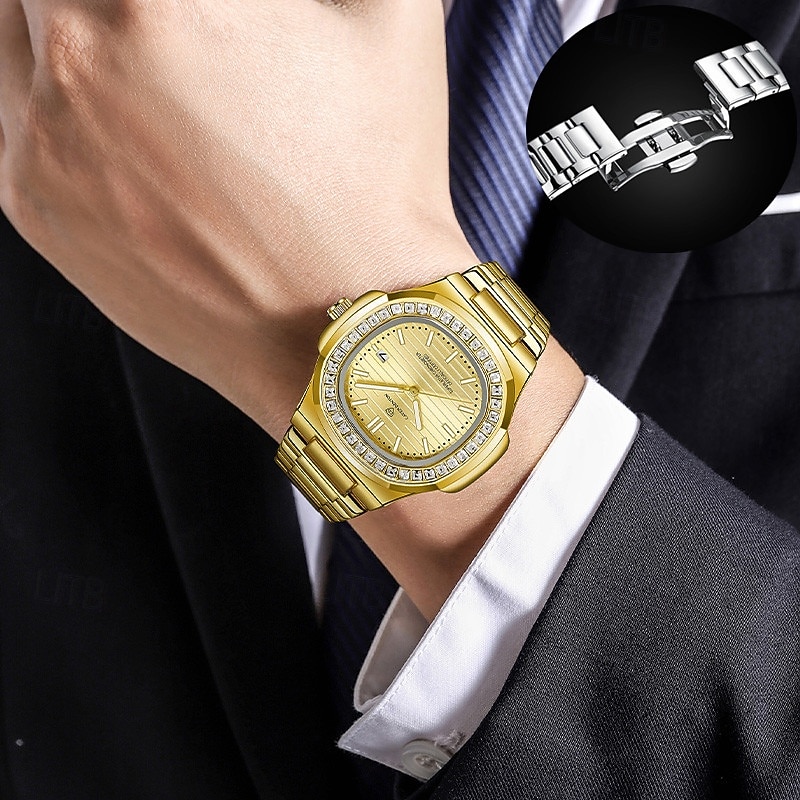 Оригинальные бизнес-часы с алюминиевым браслетом модные мужские часы с водонепроницаемостью IPX7 светящийся календарь повседневные кварцевые спортивные часы в коробке 2026 - $18.99 –P9