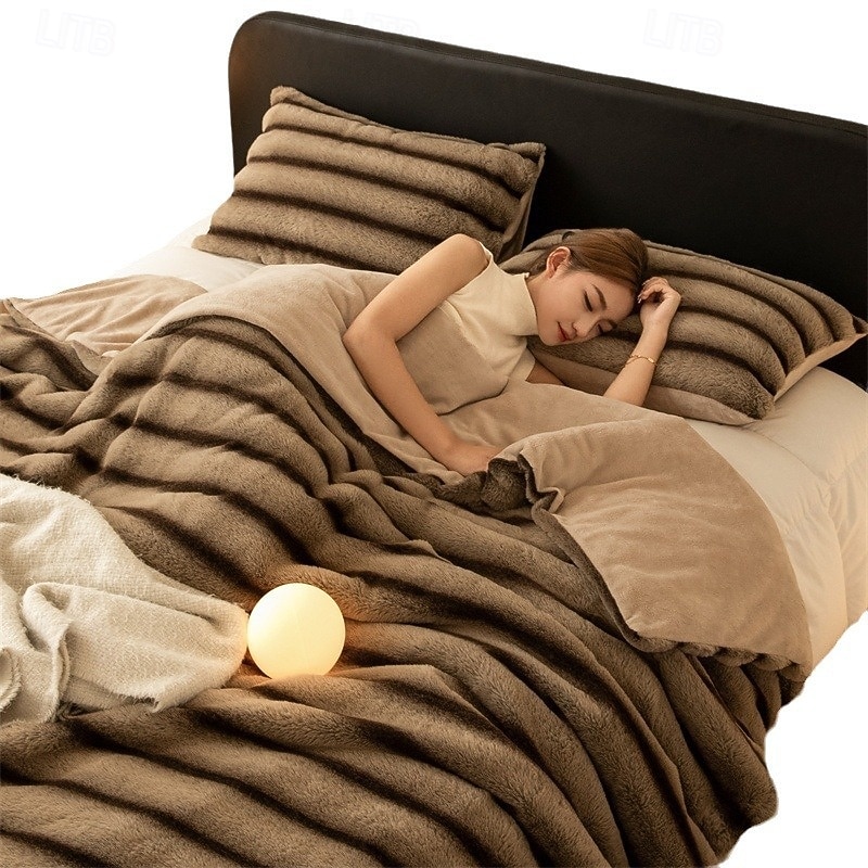 Luxury Thick Rabbit Fur Blanket Soft Plush Throw for Sofa Bed or Office Nap Warm Flannel Blanket 2026 - $49.99 –P5