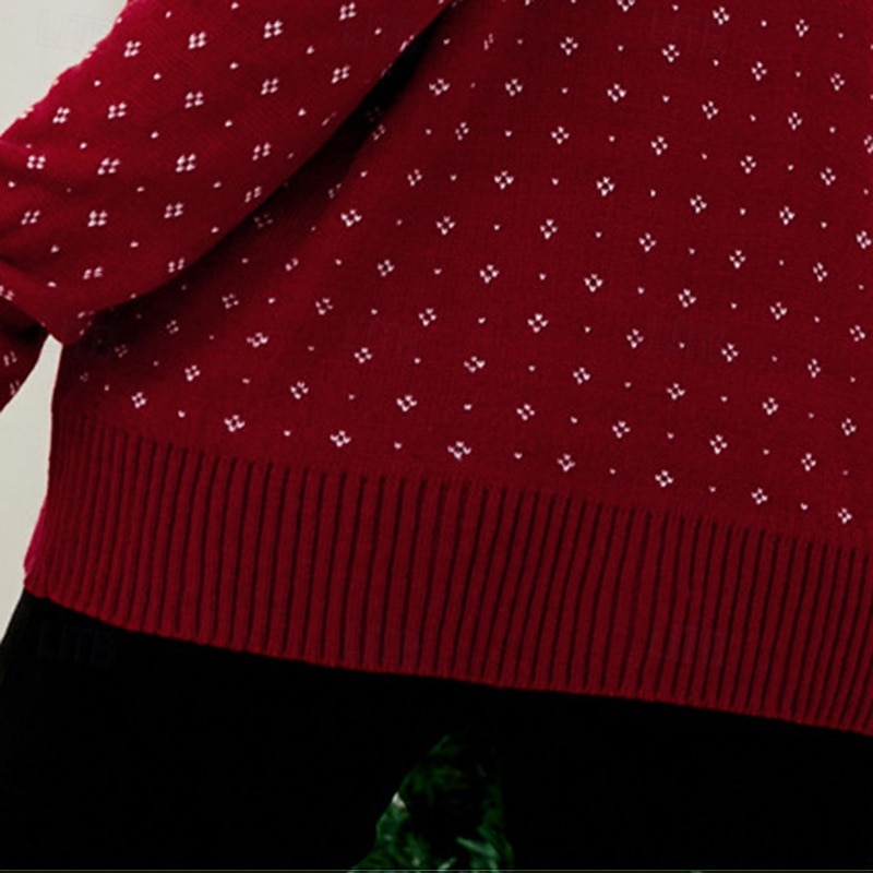 Vánoce Dámské Ležérní topy Pulovrový svetr Rolák Dlouhý rukáv Vrchní část oděvu Oblečení na atletiku Grafika Bavlna Yumuşak Teplý Večírek Dovolená sportovní oblečení Sportovní oděvy Rubínově červen 2025 - $25.99 –P8