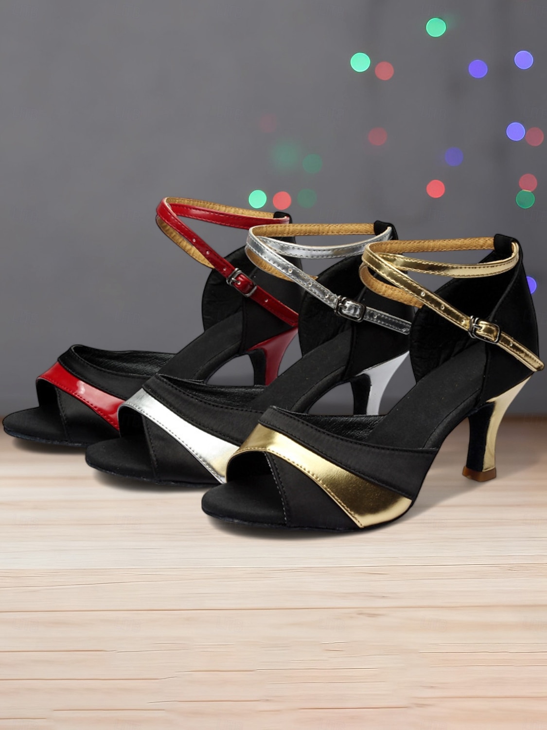 Women's Black and Red Professional Latin Dance Shoes, Strappy Open-Toe Ballroom Heels, Elegant Performance & Practice Shoes for Salsa and Tango Dancers 2026 - $29.99 –P1