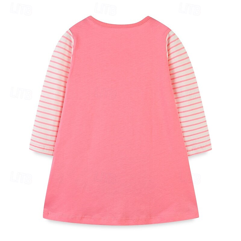 Niños Chica Vestido Navidad Árbol de Navidad Raya Manga Larga Exterior Regalos de Navidad Retazos Moda Estilo lindo Poliéster Hasta la Rodilla Vestido informal Primavera Otoño 4 años + Rosa 2025 - $18.49 –P2