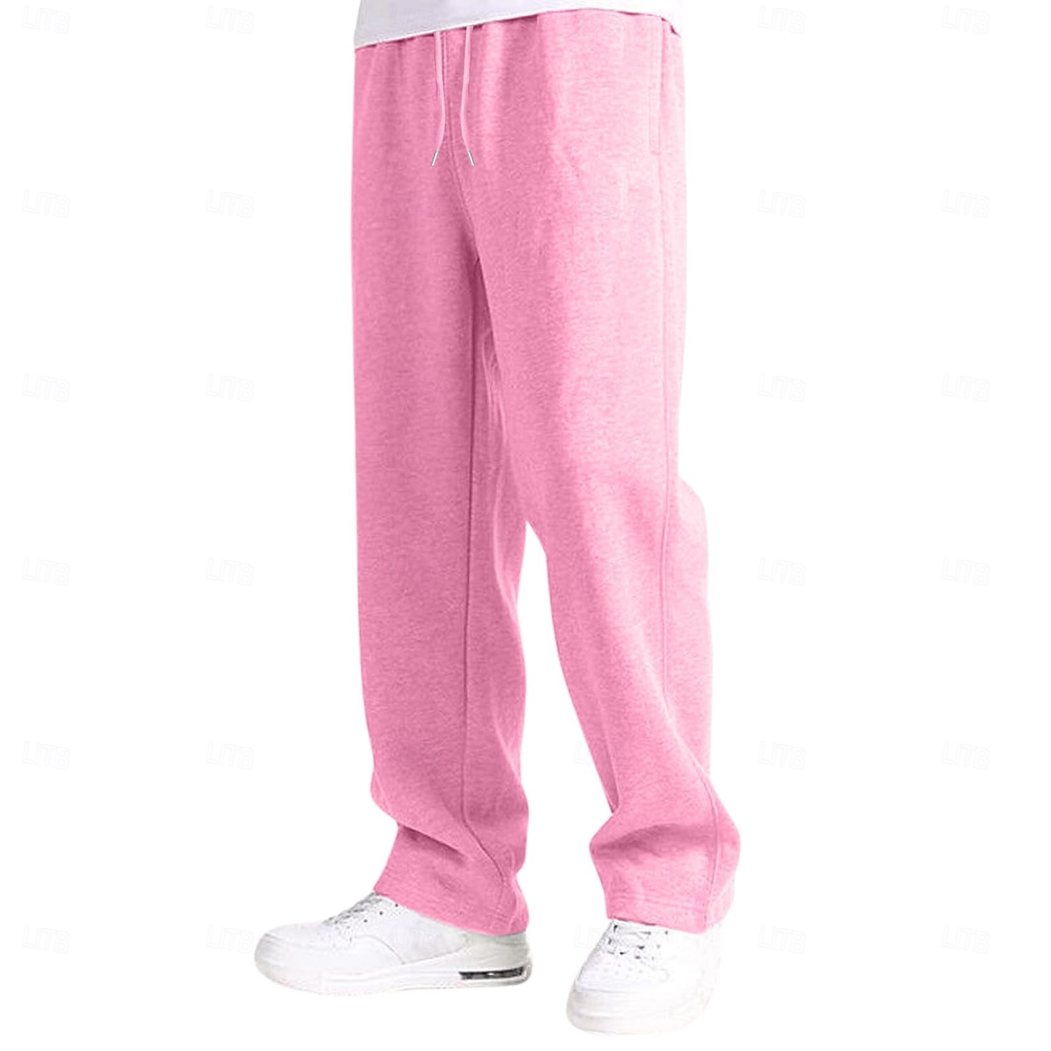 Herren Jogginghose Jogginghose mit weitem Bein Hose Jogginghose mit offenem Saum Kordelzug Elastischer Bund Einfach Atmungsaktiv Volle Länge Lässig Täglich Sport im Freien Mode Basic Schwarz Rote 2026 - $18.99 –P6