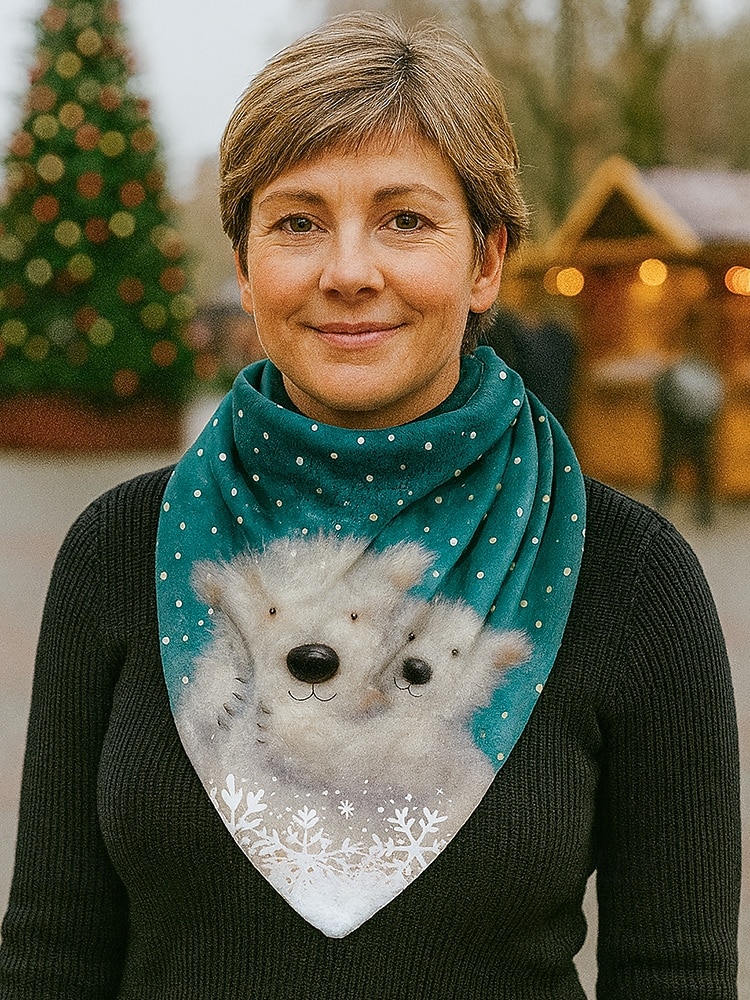 Écharpe de Noël à imprimé chat pour femme, cache-cou triangle rouge douillet avec motif chaton et bonnet de Père Noël, châle d'hiver doux pour fêtes et cadeaux de fin d'année de 2025 ? $18.99 –P3