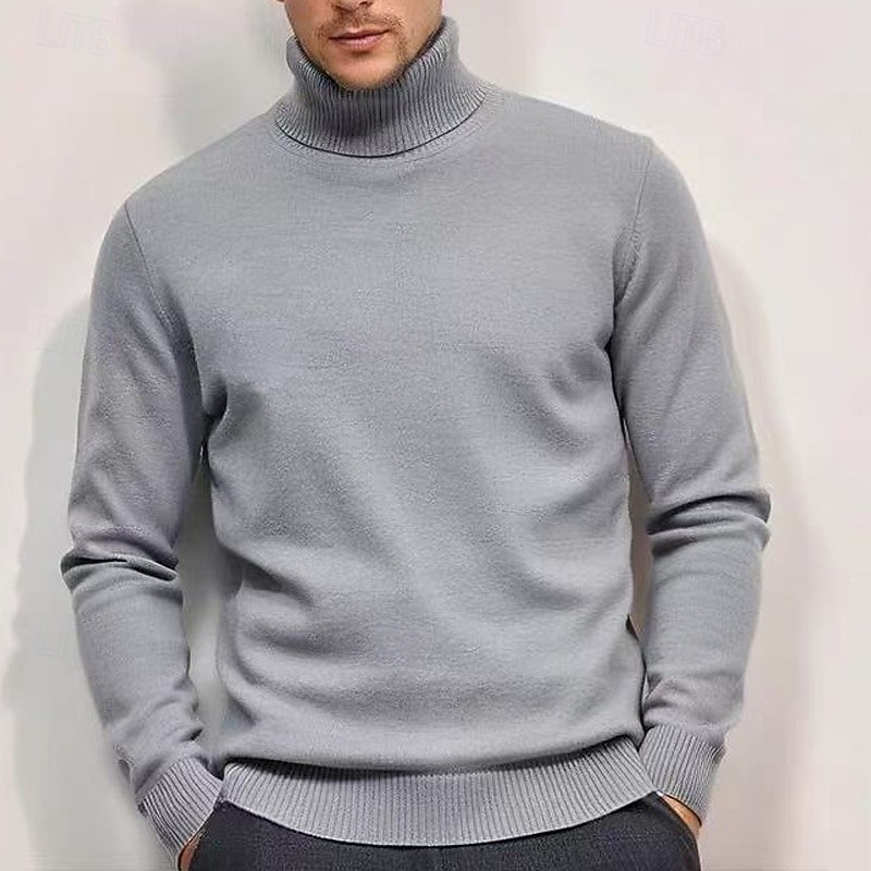 Men's Christmas Jumper Christmas Sweaters Holiday sweater Pullover Sweater Jumper Knit Sweater Ribbed Knit Regular Tops Knitted Plain Turtleneck Fashion Basic Vacation Daily Wear Clothing Apparel 2026 - $19.49 –P3