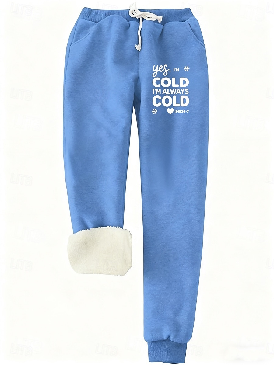 Γυναικεία Αθλητικές Φόρμες Παντελόνι Fleece Μοντέρνα Βασικό Καθημερινό Πλήρες μήκος Ψηλή Μέση Γράμμα Κορδόνι Τσέπη Στάμπα Διατηρείτε Ζεστό Αντιανεμικό Άνετα Μικροελαστικό 2025 - $22.99 –P4