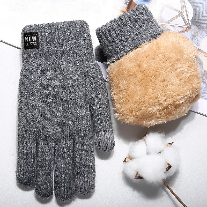 Mulheres 1 par Luvas de Inverno / luvas de malha / Luvas sem dedos Básico / Ao ar livre Luvas - Cor Sólida Dedo Total de 2026 por $18.99 –P2