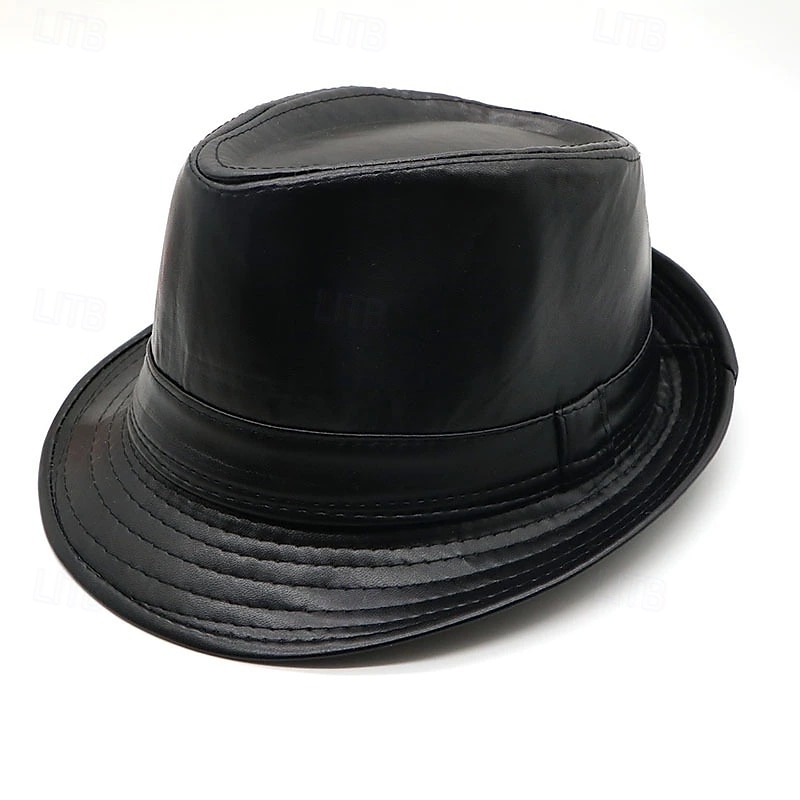 Voor heren Zonnehoed Feesthoed Zwart Bruin PU-nahka Modieus Casual Straat Dagelijks Effen Verstelbaar Ademend 2026 - $9.49 –P1