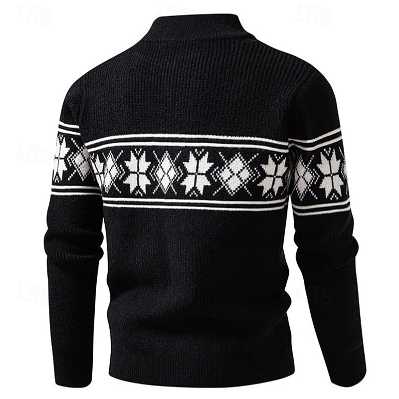 Bărbați Pulover Cardigan Pulover decupat Pulover cu fermoar Pulover tricotat Striat Tricotat Topuri obișnuite Buzunar Geometric Guler de stand Modă Clasic Vacanță Purtare Zilnică Îmbrăcăminte Toamn 2026 - $41.99 –P6