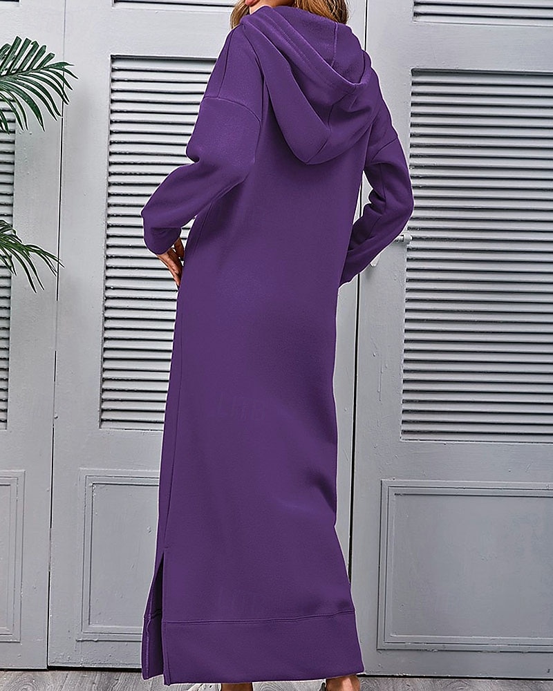 Γυναικεία Μίντι φόρεμα Φόρεμα με κουκούλα Μοντέρνα Καθημερινά Γραφείο Εξόδου Κανονικό Σκέτο Μακρυμάνικο Με Κουκούλα Μαύρο Κρασί Βυσσινί Πορτοκαλί Άνοιξη Φθινόπωρο Χειμώνας 2026 - $29.99 –P7