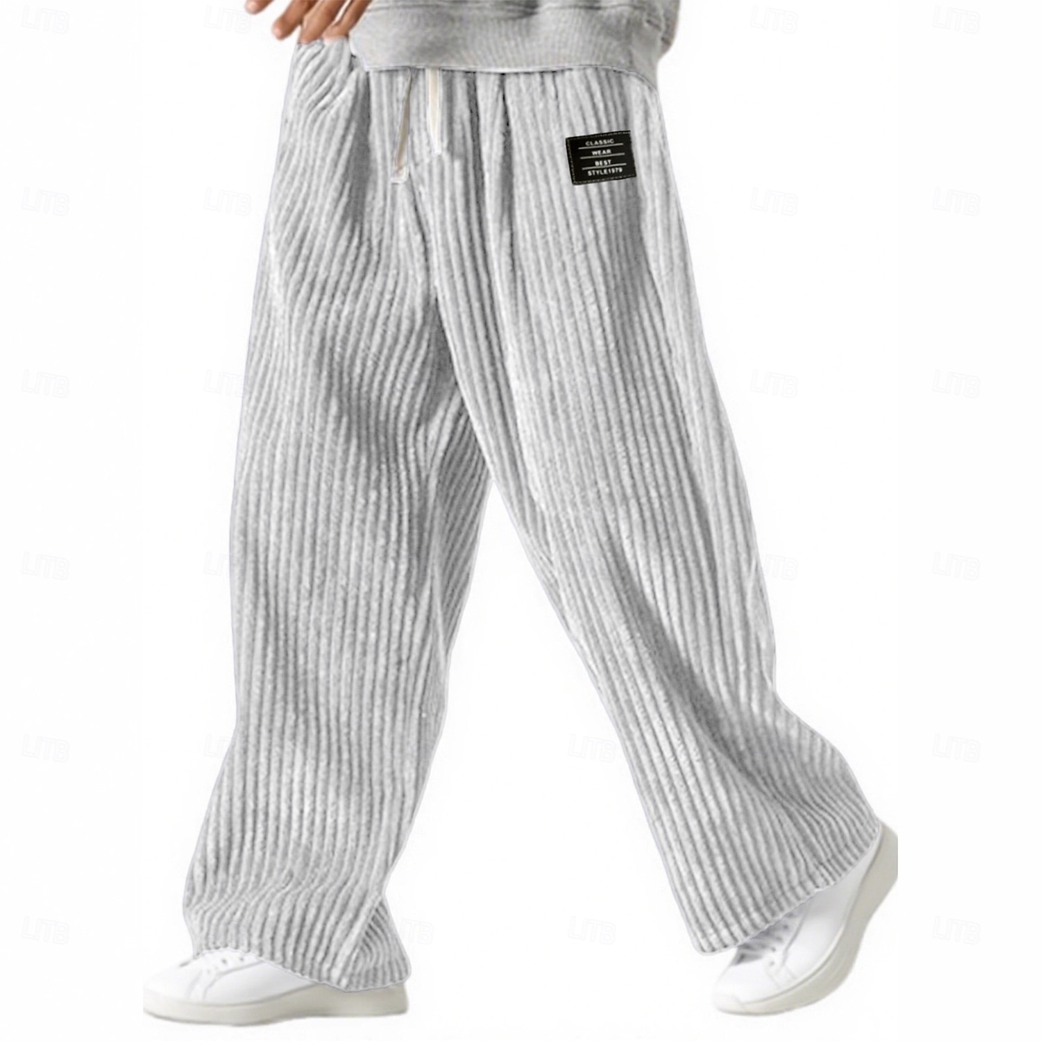 Homens Calças Esportivas Calças Calças de Veludo Calças largas Calça de moletom de perna reta Com Cordão Cintura elástica Côr Sólida Conforto Comprimento total Ao ar livre Casual Diário Moda Estilo de 2025 por $24.99 –P9