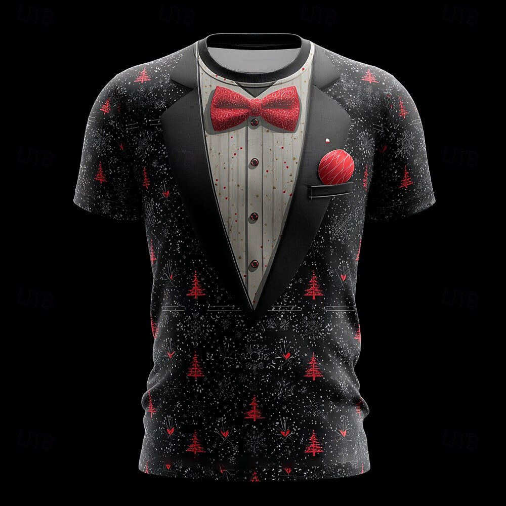 Christmas Men's Costume T Shirt Short Sleeve T shirt 3D Print Crew Neck Shirt Daily Designer Artistic Vacation Party Street Black 1 Black 3 Black 2 All Seasons Clothing Apparel S M L XL XXL XXXL 2025 - $23.99 –P3