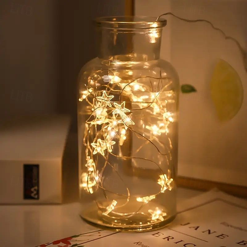 Guirlande lumineuse de Noël en fil de cuivre, 2 m, 20 LED, alimentée par piles, pour Noël, la Saint-Valentin, un mariage, un arbre, une décoration d'intérieur, un éclairage de vacances de 2025 ? $12.99 –P4