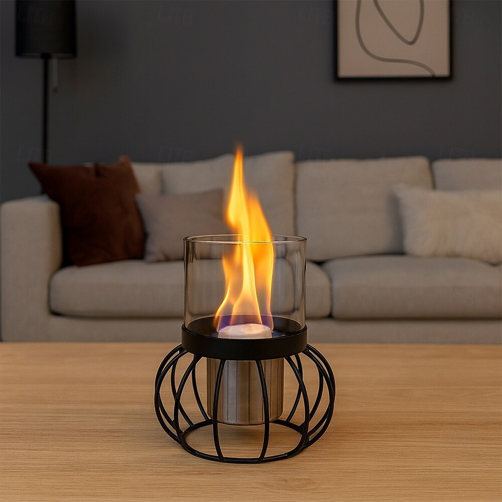 настольная костровая чаша для костра со стеклянным столом и дистанционным управлением для кемпинга 2026 - $54.99 –P1
