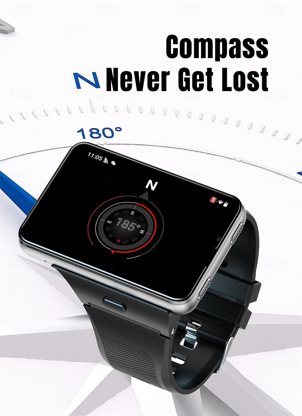 2025年 APPLLP Max スマートウォッチ 2.88 インチ スマート·ウォッチ スマートウォッチ電話 4G LTE ブルートゥース 歩数計 睡眠サイクル計測器 座りがちなリマインダー と互換性があります Android iOS 女性 男性 GPS 長時間スタンバイ ハンドフリーコール IPX-5  コレクション – $224.89 –P8