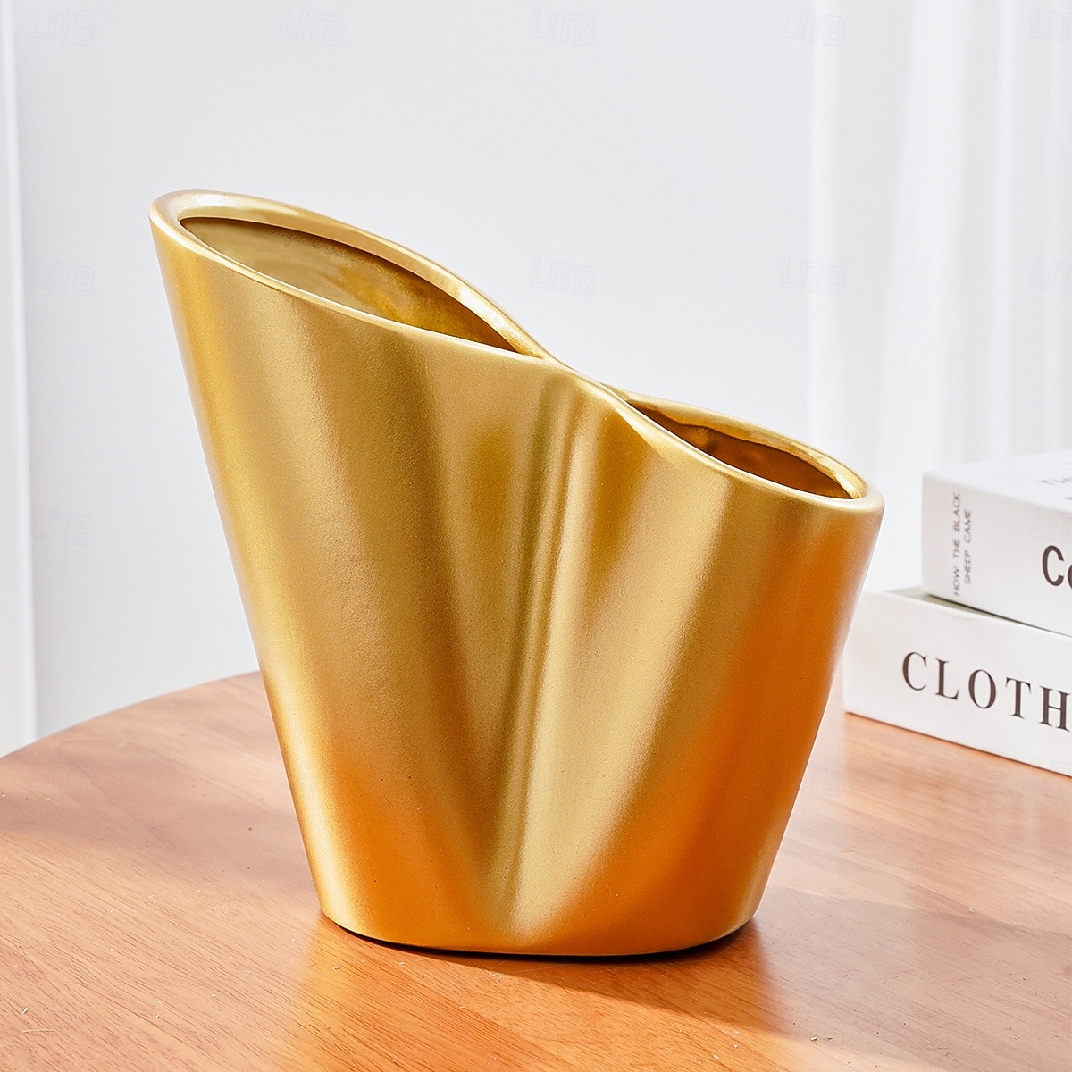 1 db egyszerű és kreatív, kétlyukú gyantás váza modern lakberendezési tárgy nappaliba, tévészekrénybe, virágkompozíció, szárított virág lakberendezési tárgy nappali előszoba dekoráció 2026 - $19.99 –P4