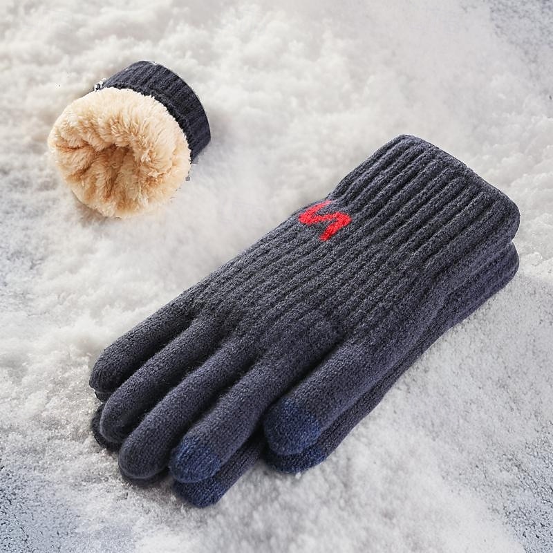 Herre 1 par Fingerspisser Vinterhansker Strikkede hansker Fingerløse hansker Mote Moderne Hansker Hold Varm Strikking Fleece عادي Høst Svart Navyblå Blå Grå 2025 - $6.49 –P2