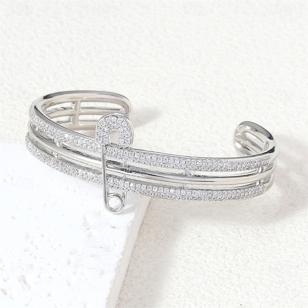 Zirconiu mismatched Forma alfabetului Modă Personalizat La modă Crom Bijuterii brățară Argintiu / Auriu Pentru Nuntă Petrecere Logodnă Bal 2025 - $29.99 –P5